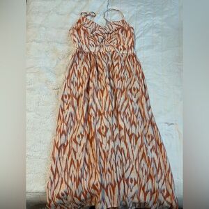 Nine West Vibrant Orange and White Jumpsuit